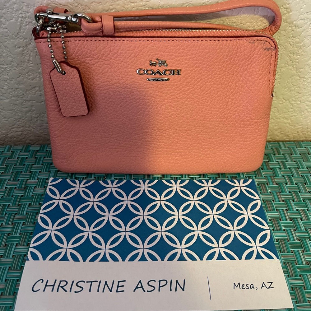 Coach 52915 small leather wristlet - Pink